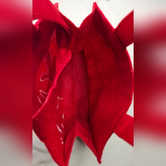 NIP Vibrant Red Felt Small Reindeer Tote Bag - Picture 5 of 9